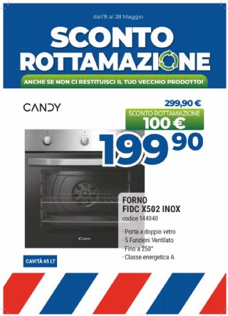 CANDY FORNO INCASSO FIDC X502 INOX 65L
